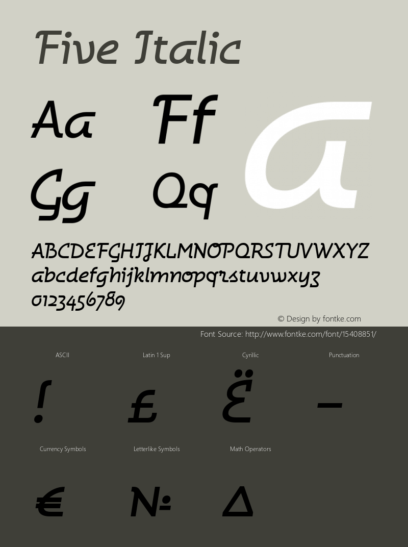 Five Italic Version 1.000图片样张