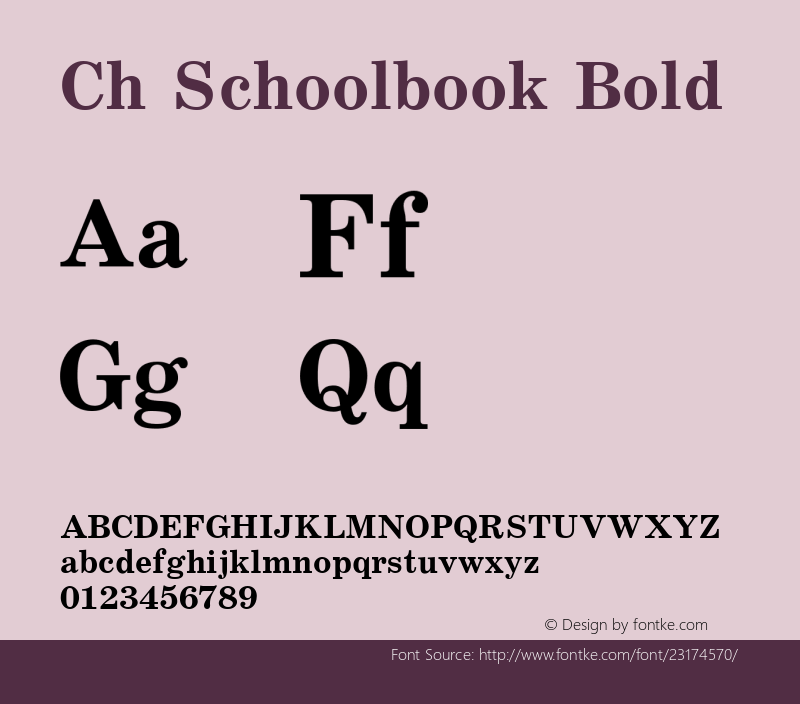 Ch Schoolbook Bold 图片样张