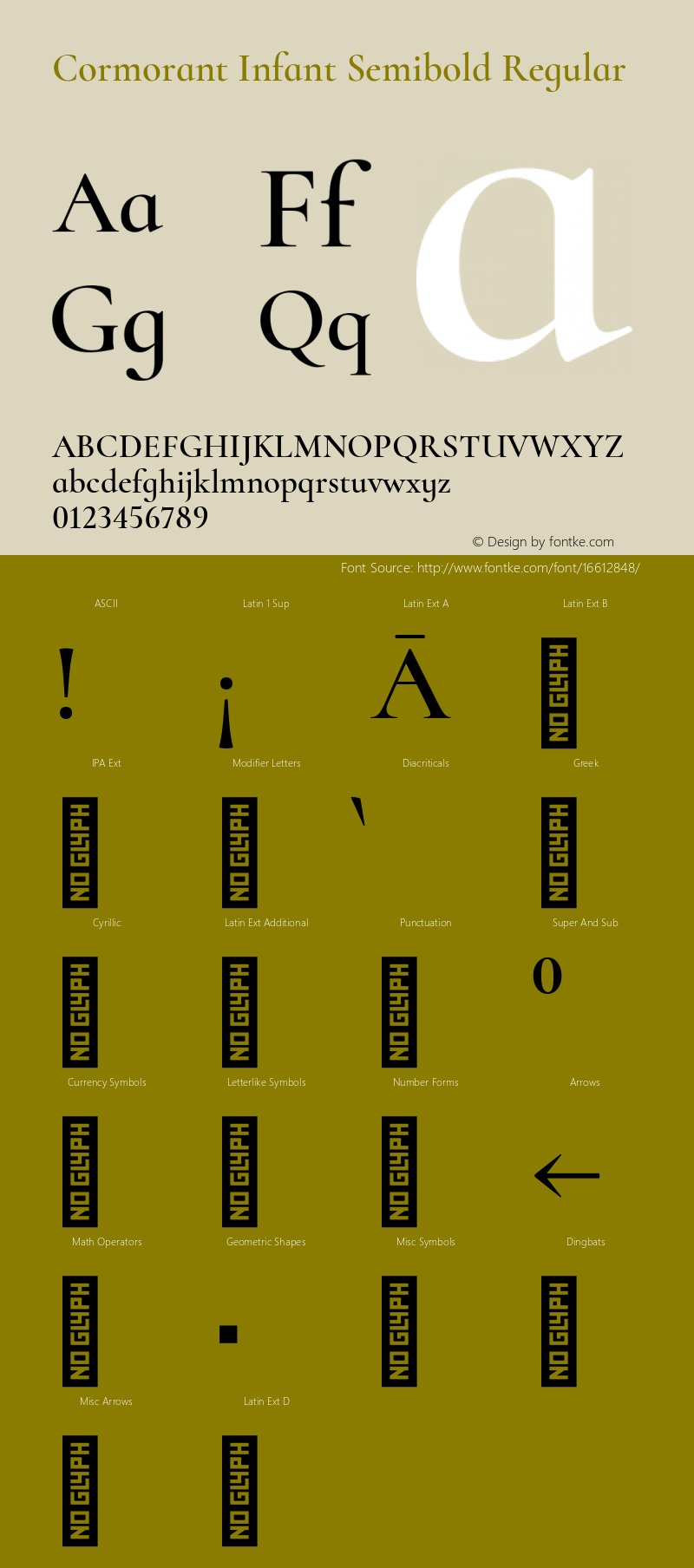 Cormorant Infant Semibold Regular Version 2.005图片样张