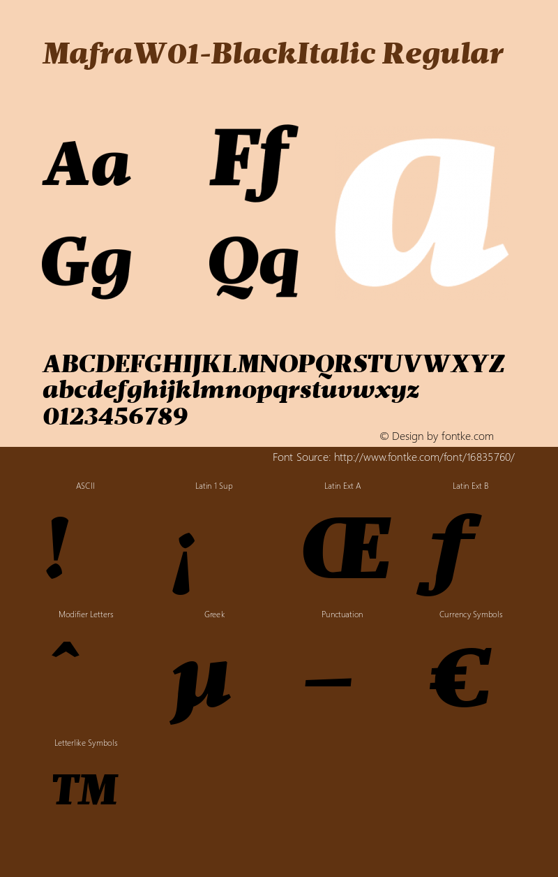 MafraW01-BlackItalic Regular Version 1.00图片样张