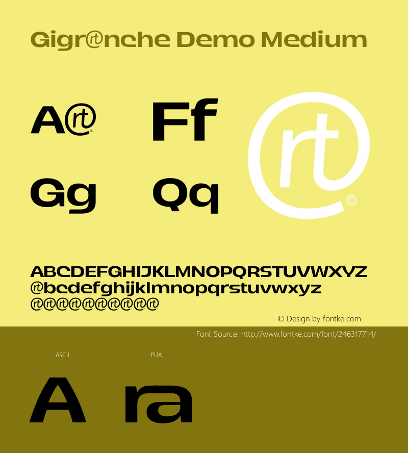Gigranche Demo Medium Version 1.000;September 12, 2022;FontCreator 14.0.0.2814 64-bit图片样张