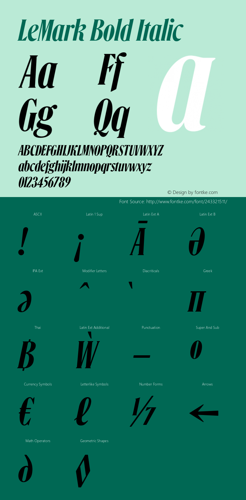 LeMark Bold Italic Version 1.000图片样张