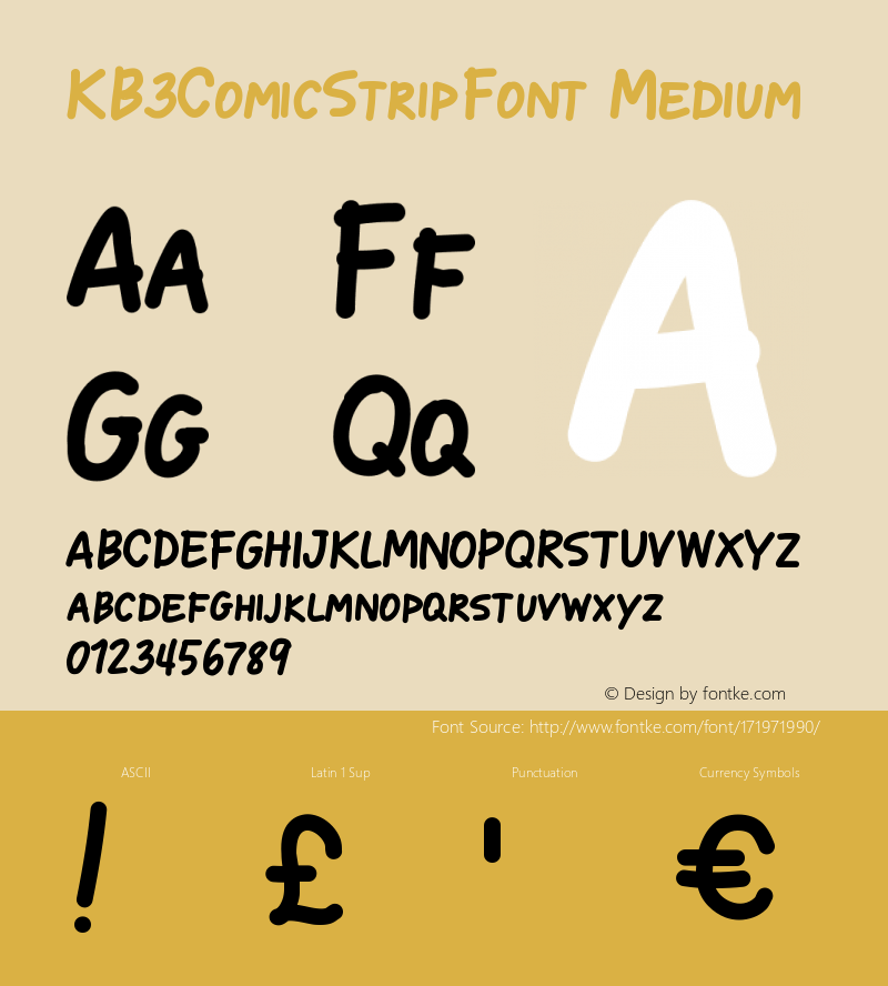 KB3ComicStripFont Version 001.000图片样张