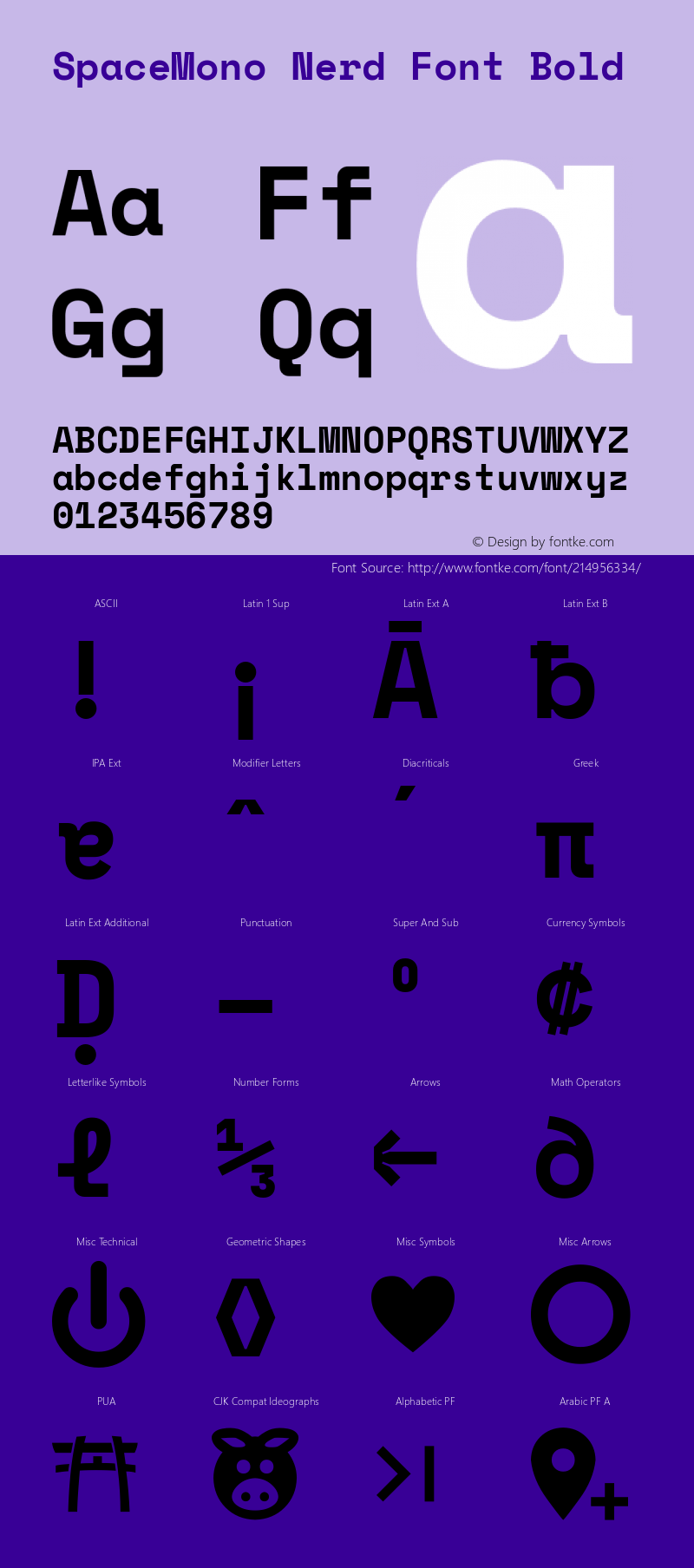 Space Mono Bold Nerd Font Complete Version 1.000;PS 1.000;hotconv 1.0.81;makeotf.lib2.5.63406;Nerd Fonts 2.1.0图片样张
