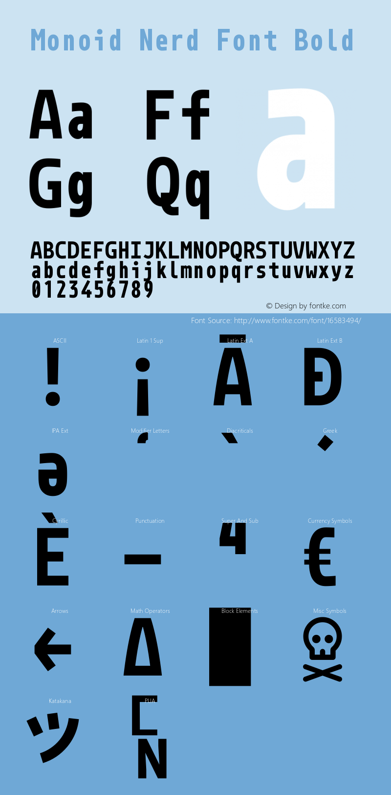 Monoid Nerd Font Bold Version 0.61;Nerd Fonts 0.8.图片样张