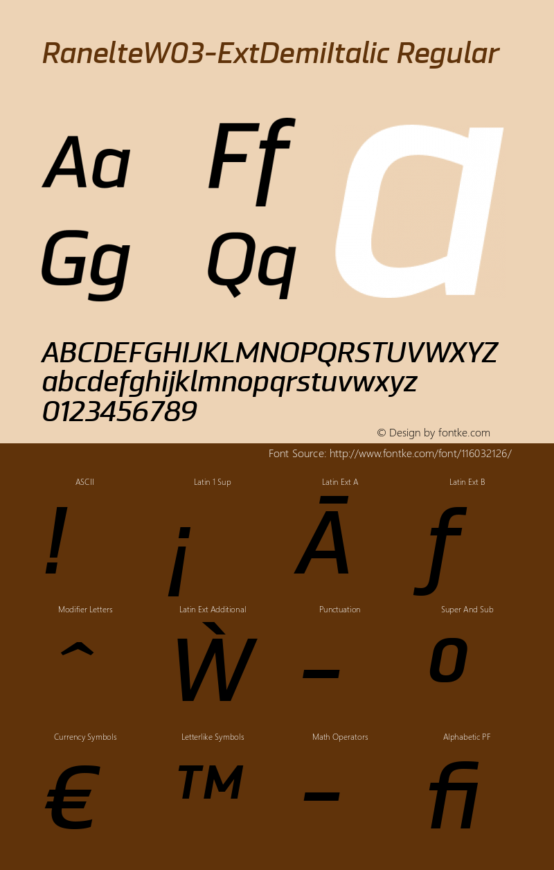 Ranelte W03 Ext Demi Italic Version 1.00图片样张