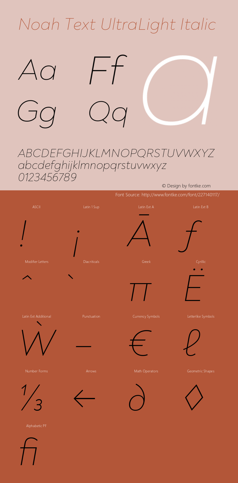 Noah Text UltraLight Italic Version 1.000图片样张