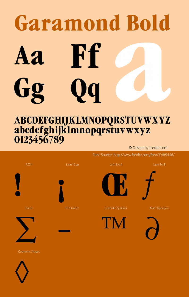 Garamond Bold Altsys Fontographer 3.5  11/17/92图片样张