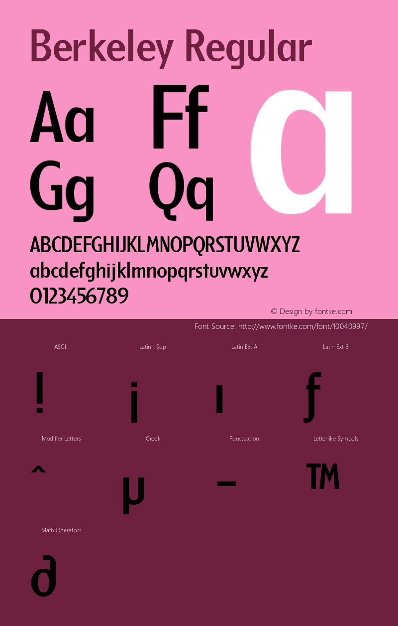Berkeley Regular Macromedia Fontographer 4.1 12/25/97图片样张