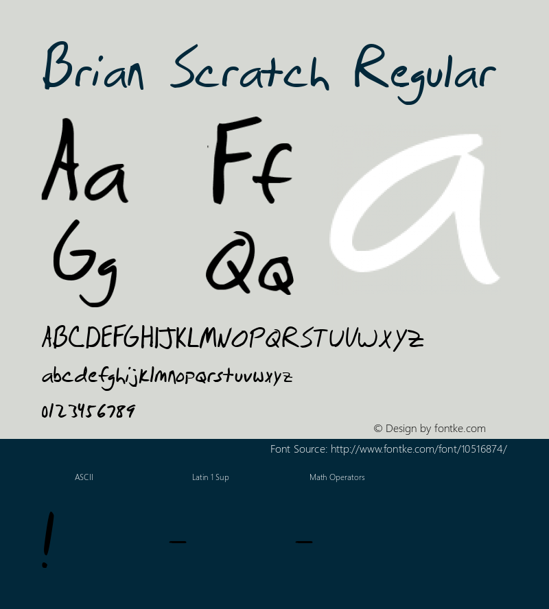 Brian Scratch Regular Fontographer 4.7 5/1/09 FG4M­0000004207图片样张