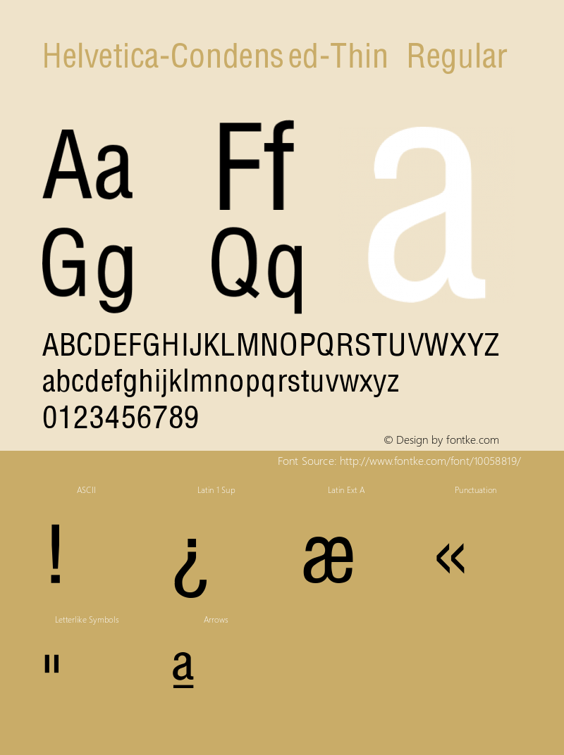 Helvetica-Condensed-Thin Regular Converted from C:\TTFONTS\HELVCOND.TF1 by ALLTYPE图片样张