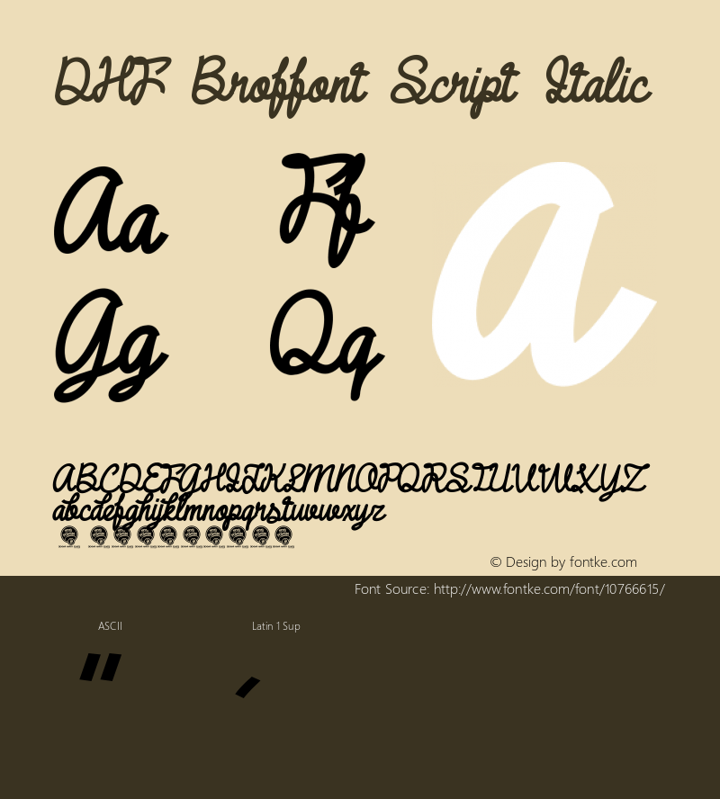 DHF Broffont Script Italic Version 1.000 For Personal Use Only图片样张