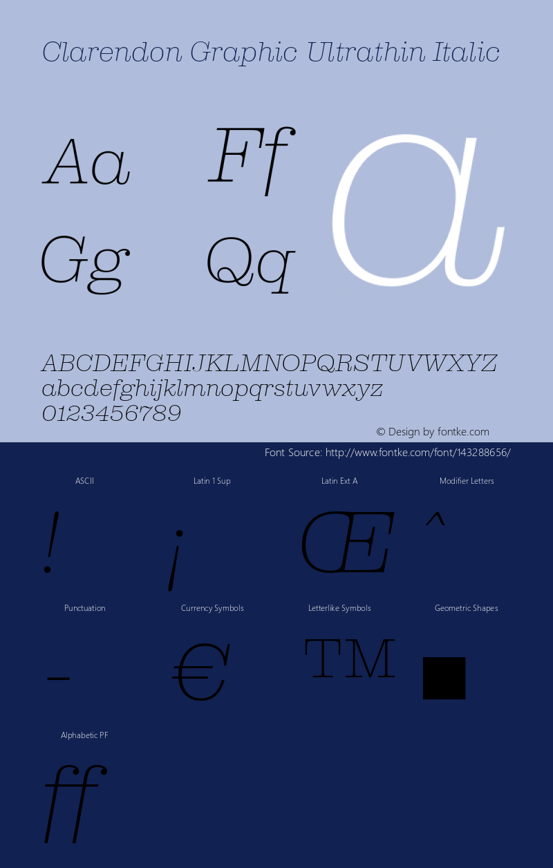 ClarendonGraphicUThin-Italic Version 1.000 | DEMO图片样张