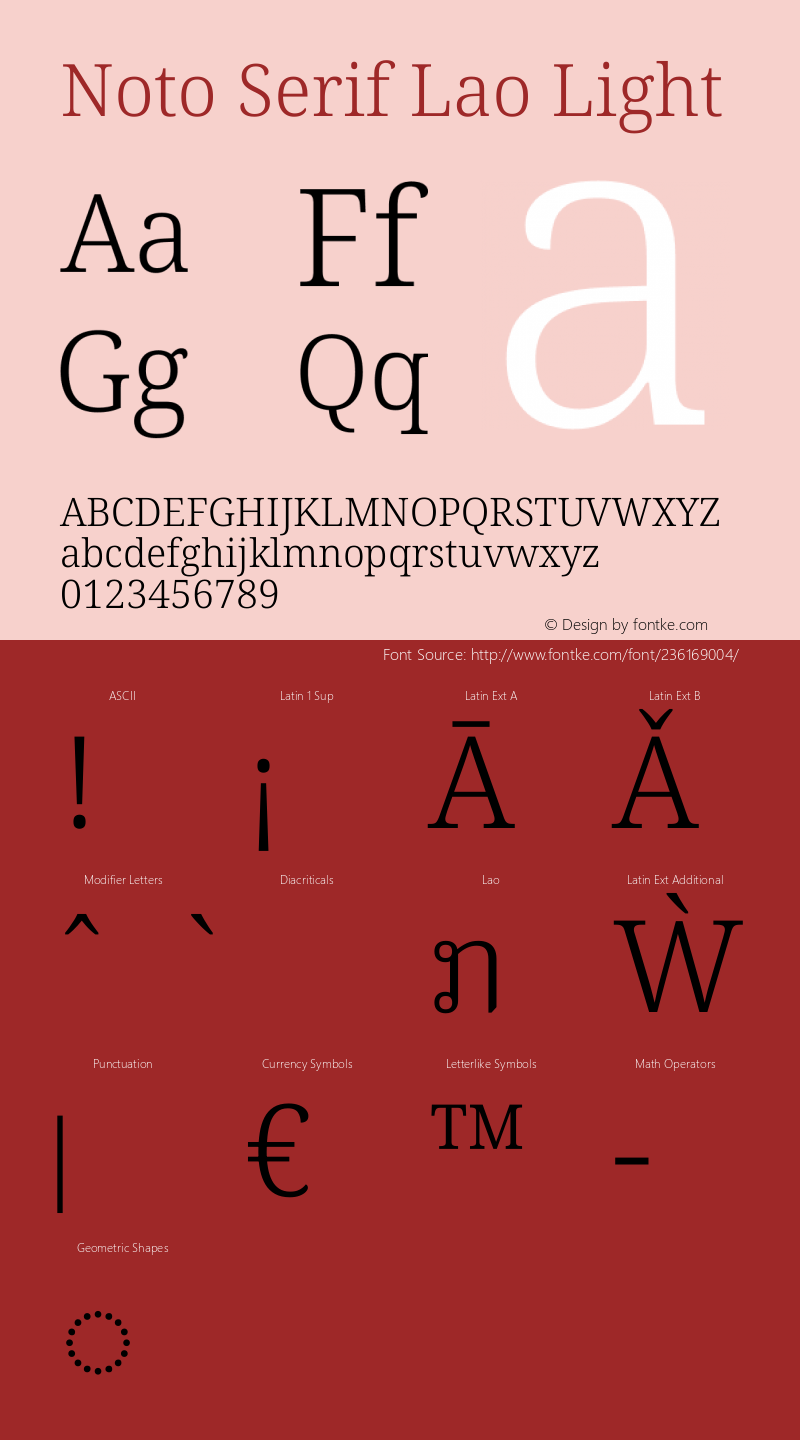 Noto Serif Lao Light Version 2.002图片样张