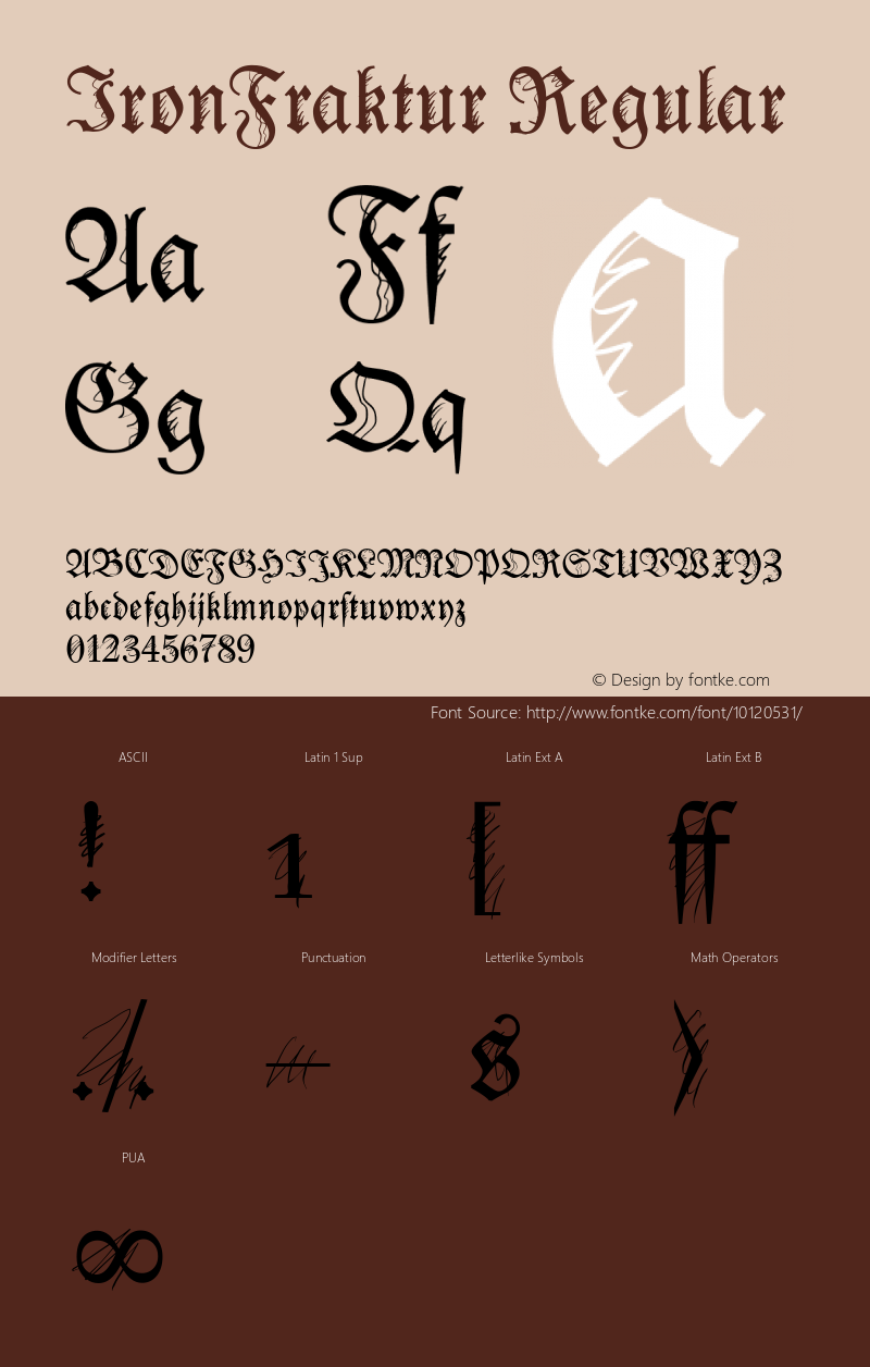 IronFraktur Regular 1.0 2003-10-16图片样张