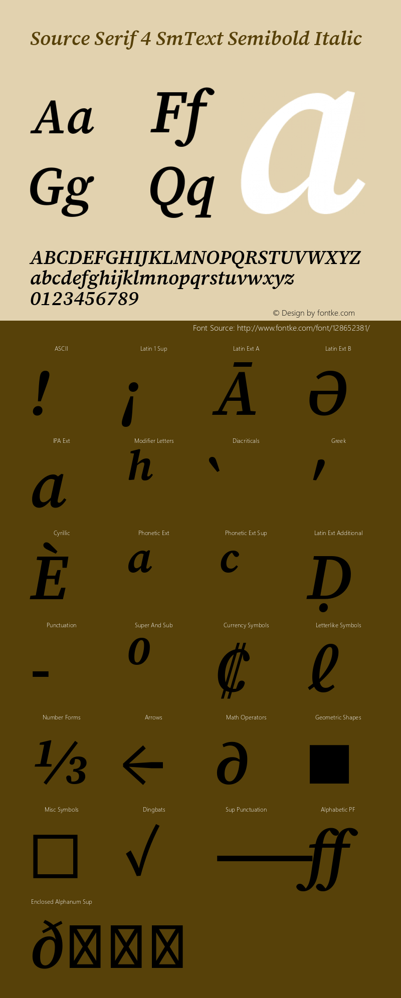 Source Serif 4 SmText Semibold Italic Version 4.004;hotconv 1.0.117;makeotfexe 2.5.65602图片样张