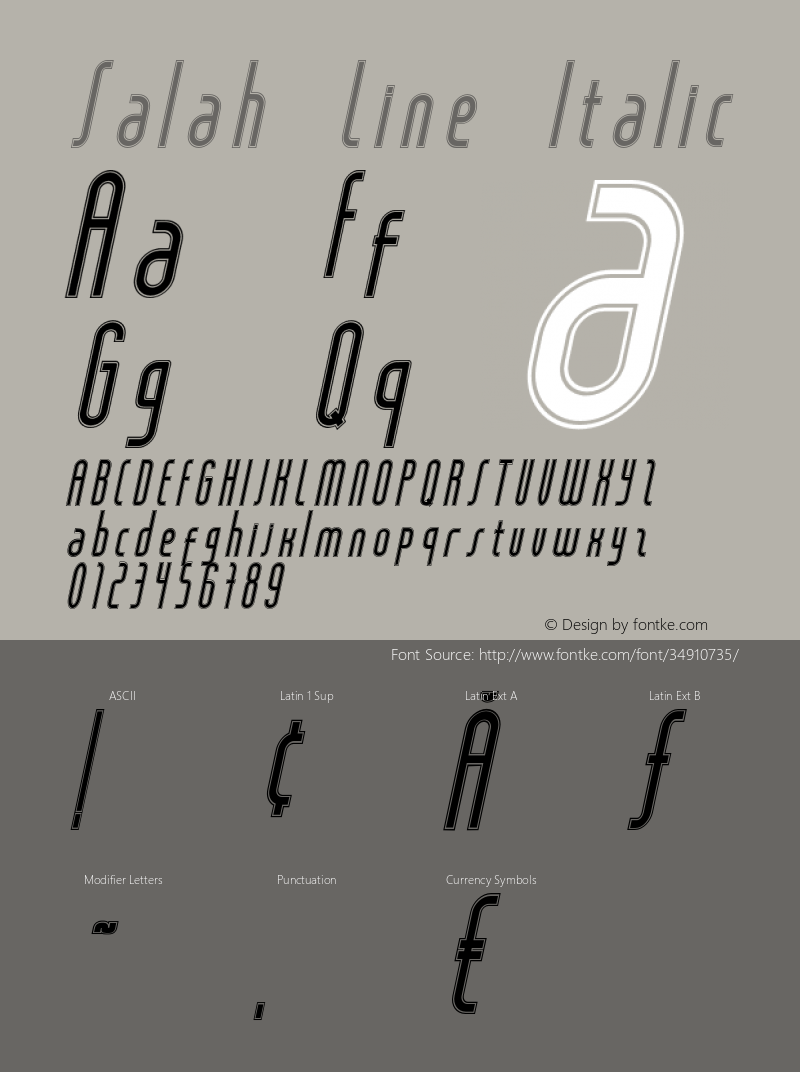 Salah Line Italic Version 1.000图片样张