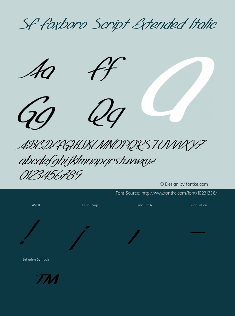 SF Foxboro Script Extended Italic v1.0 - Freeware图片样张