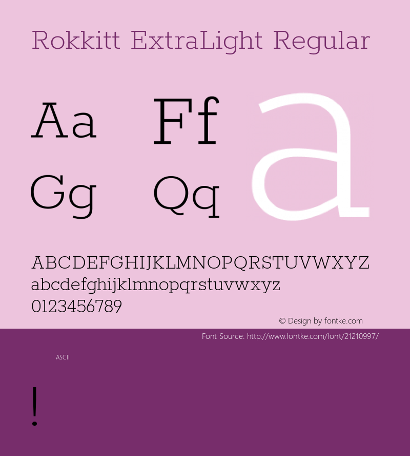 Rokkitt ExtraLight Regular 图片样张