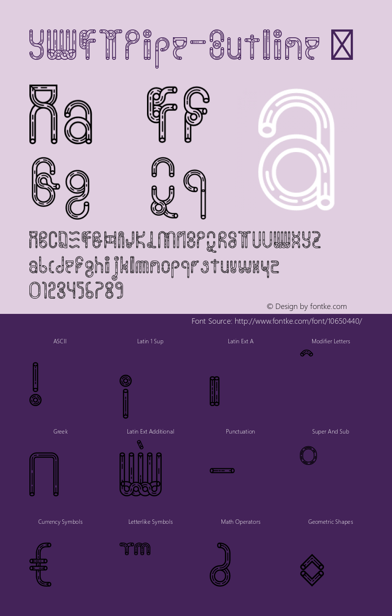 YWFTPipe-Outline ☞ Version 1.000;PS 001.000;hotconv 1.0.70;makeotf.lib2.5.58329;com.myfonts.easy.ywft.ywft-pipe.outline.wfkit2.version.4kSq图片样张