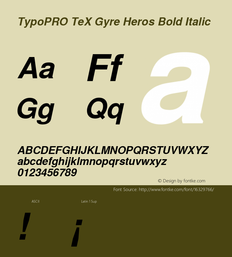 TypoPRO TeX Gyre Heros Bold Italic Version 2.004;PS 2.004;hotconv 1.0.49;makeotf.lib2.0.14853图片样张