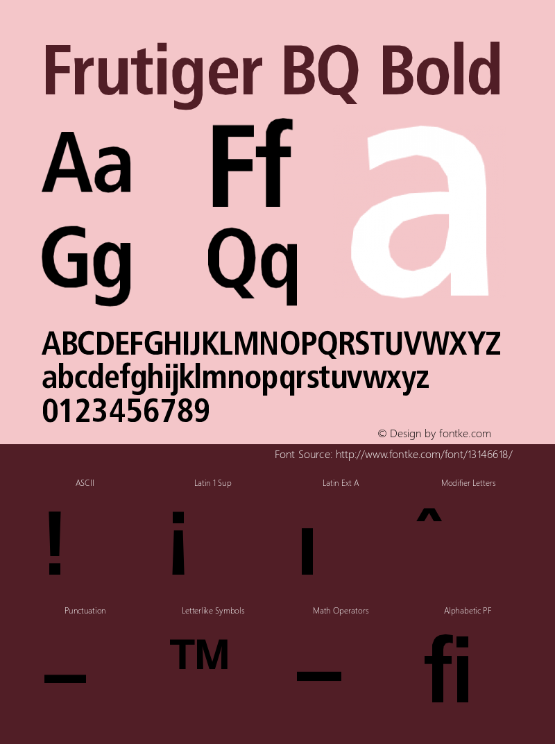 Frutiger BQ Bold Version 001.000图片样张