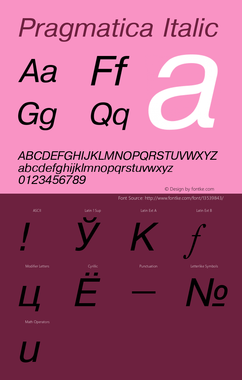 Pragmatica Italic 001.001图片样张