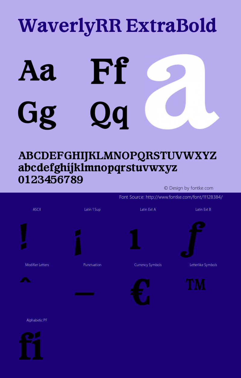 WaverlyRR ExtraBold Version 001.004图片样张