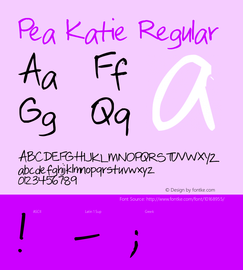 Pea Katie Regular Version 1.01 May 5, 2006图片样张