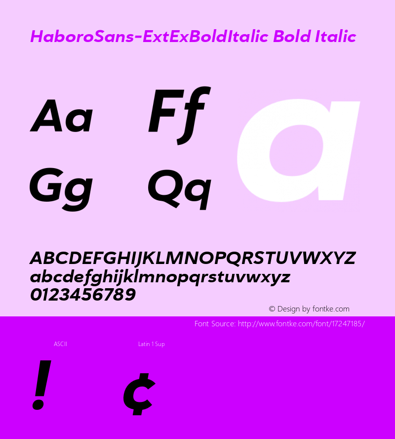 HaboroSans-ExtExBoldItalic Bold Italic Version 1.0图片样张