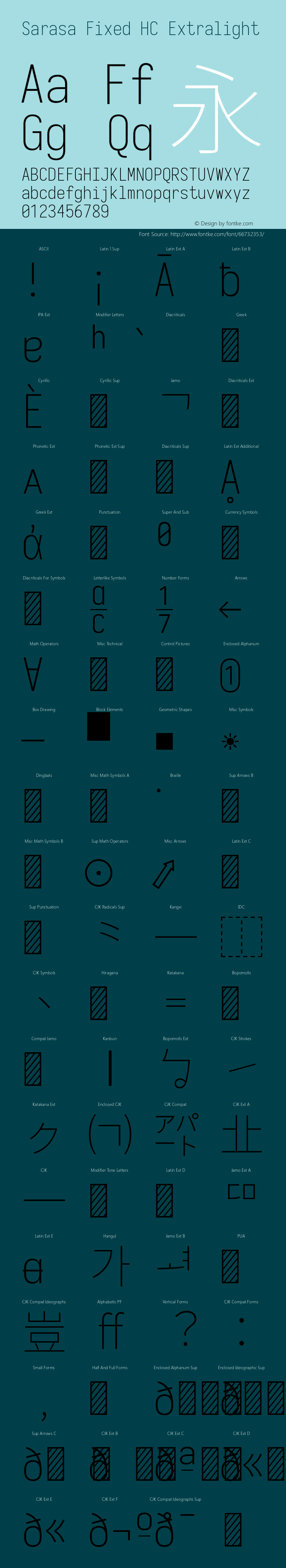 Sarasa Fixed HC Extralight 图片样张