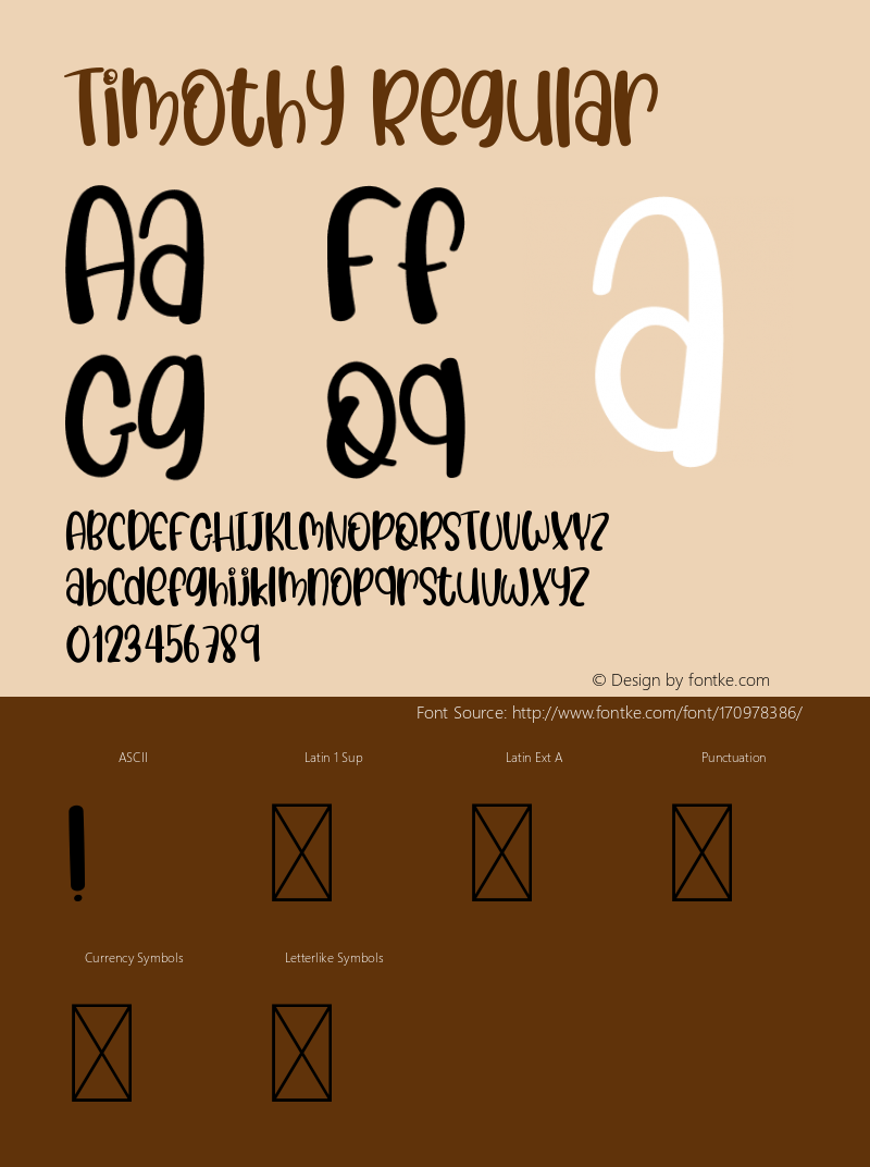 Timothy Version 1.002;Fontself Maker 3.5.4图片样张