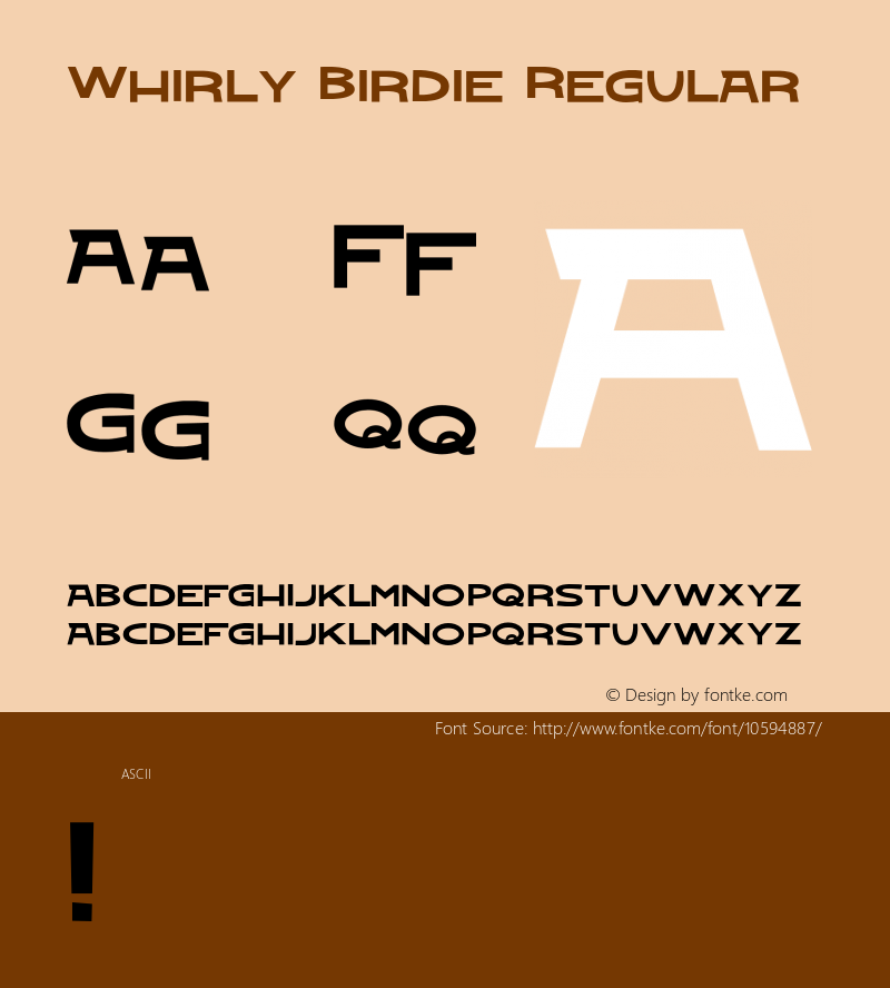 Whirly Birdie Regular Version 1.000;PS 001.001;hotconv 1.0.56图片样张