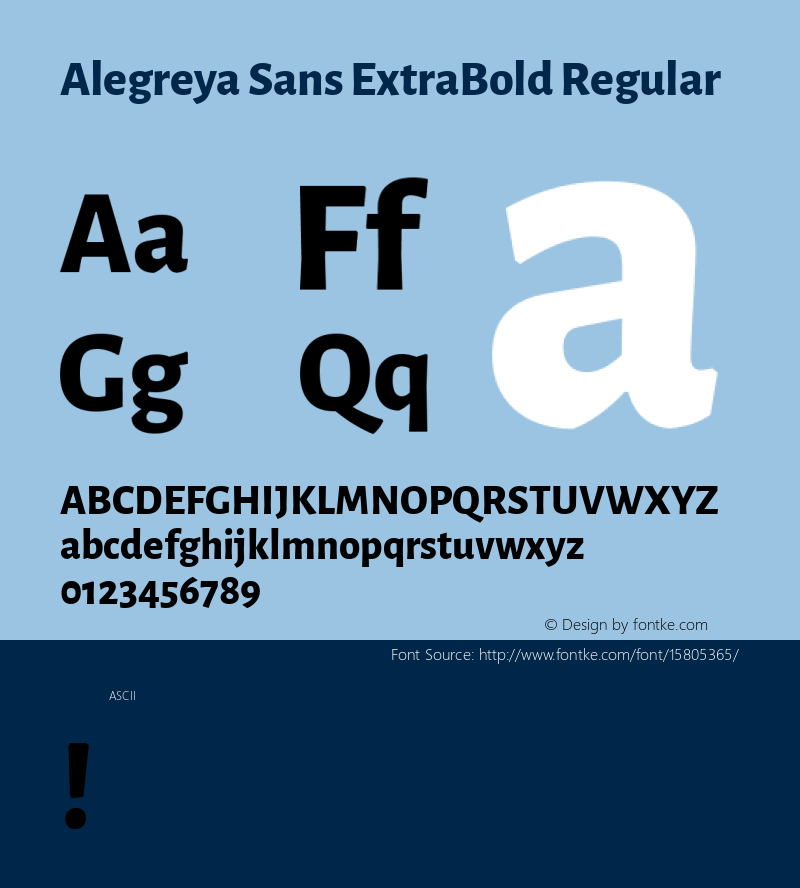 Alegreya Sans ExtraBold Regular Version 1.000;PS 001.000;hotconv 1.0.70;makeotf.lib2.5.58329 DEVELOPMENT; ttfautohint (v1.4.1)图片样张