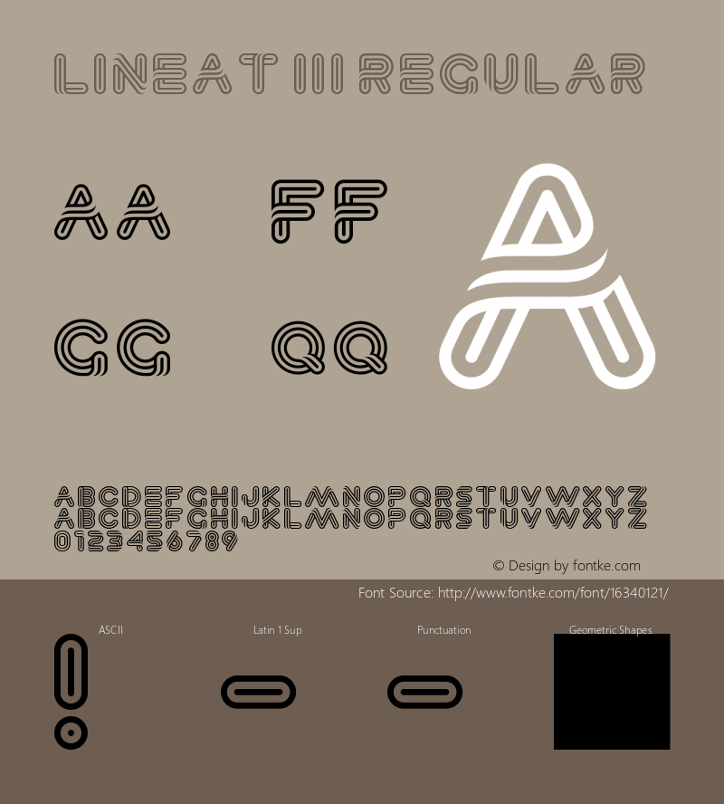 Lineat III Regular Version 1.00 March 9, 2016, initial release图片样张