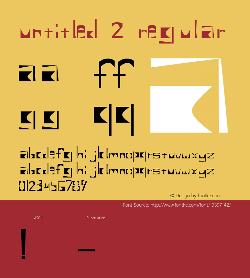 Untitled 2 Regular Macromedia Fontographer 4.1 10/23/97 version 1.0图片样张