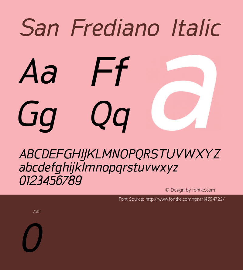San Frediano Italic Version 1.000图片样张