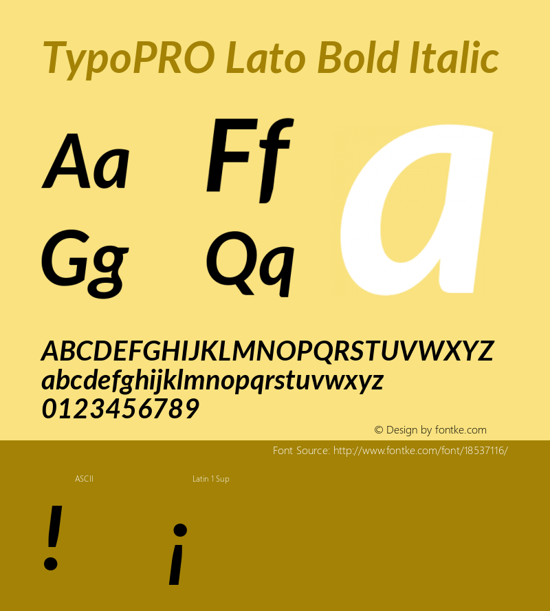TypoPRO Lato Bold Italic Version 2.015; 2015-08-06; http://www.latofonts.com/图片样张