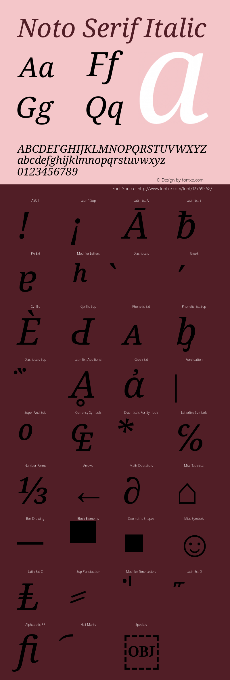 Noto Serif Italic Version 1.03 uh图片样张