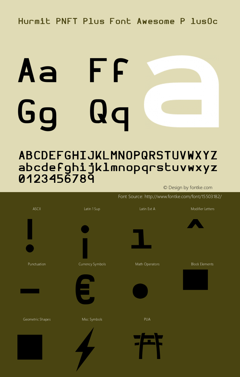 Hurmit PNFT Plus Font Awesome P lusOc Version 0.4.0图片样张