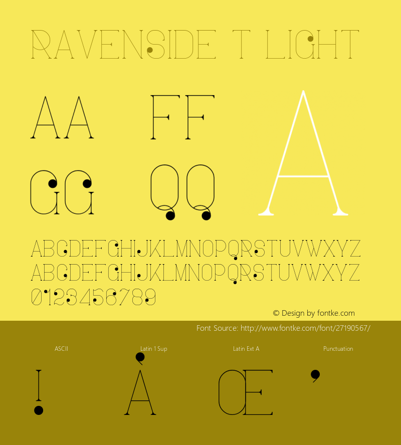 Ravenside-TLight Version 1.002;Fontself Maker 3.0.0-3图片样张
