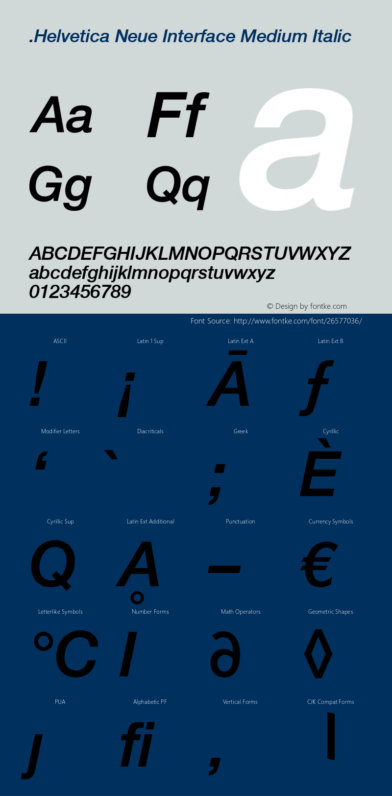 .Helvetica Neue Interface Medium Italic P4 10.0d35e1图片样张