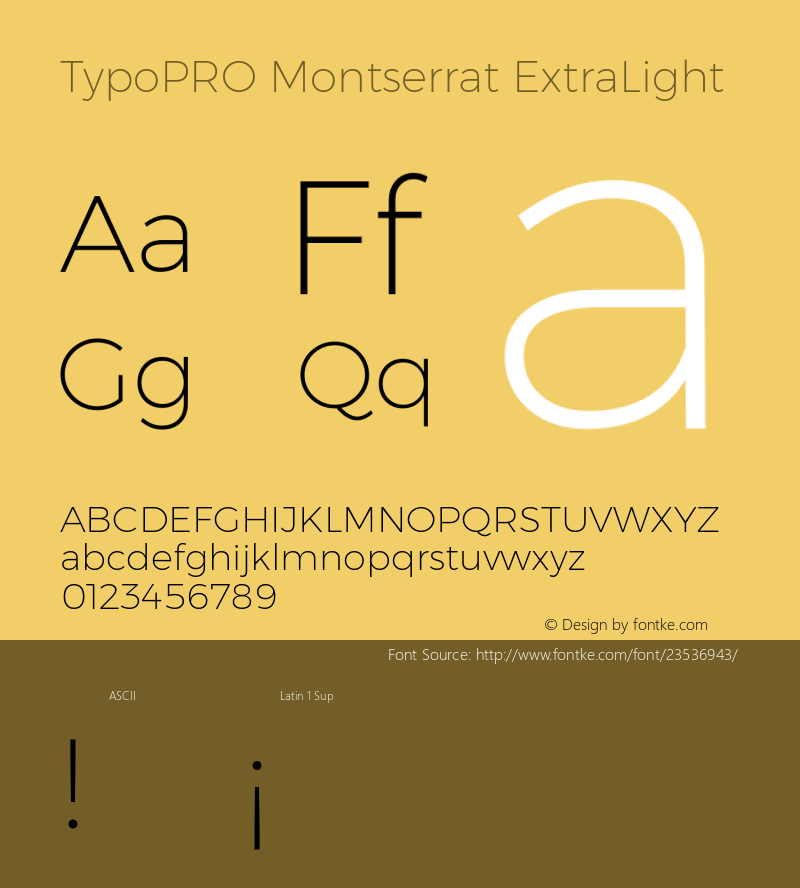 TypoPRO Montserrat ExtraLight Version 6.001图片样张