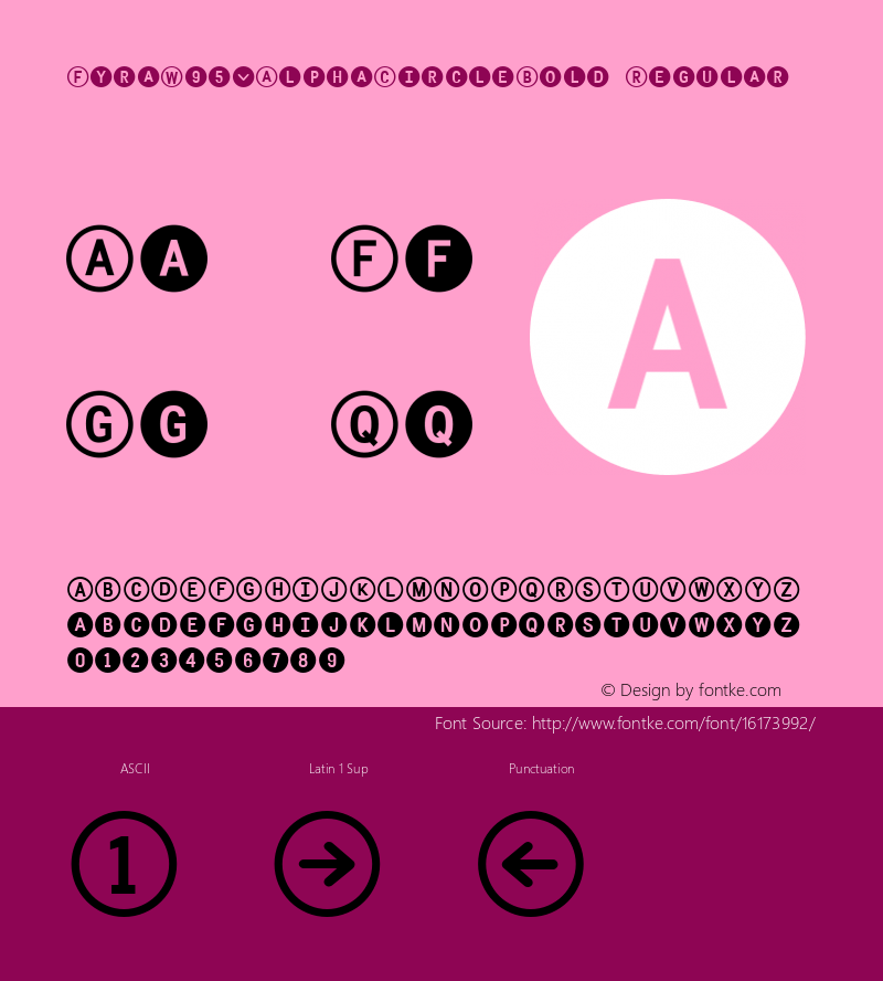 FyraW95-AlphaCircleBold Regular Version 1.00图片样张