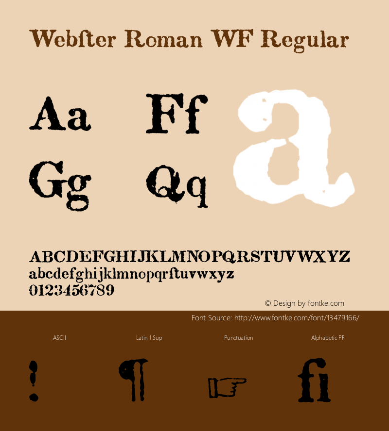 Webster Roman WF Regular Macromedia Fontographer 4.1 1/13/98图片样张