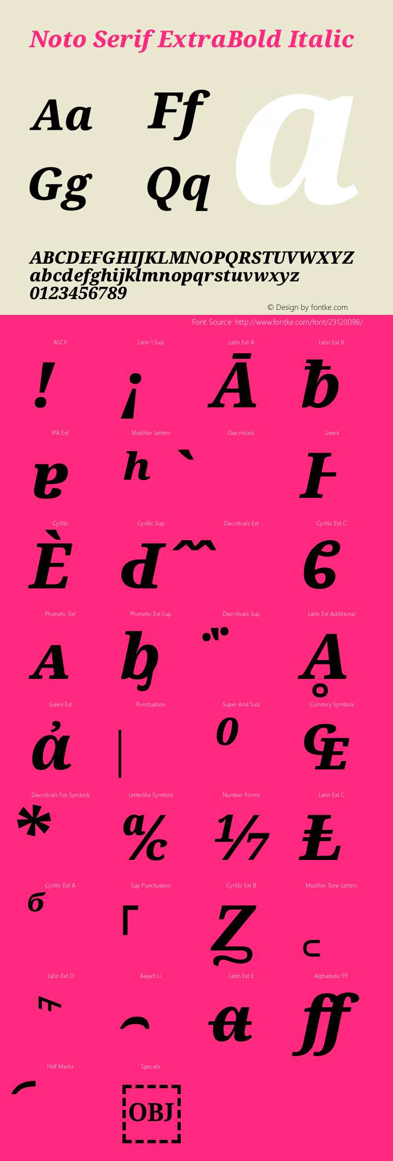 Noto Serif Extra Italic Version 1.902图片样张