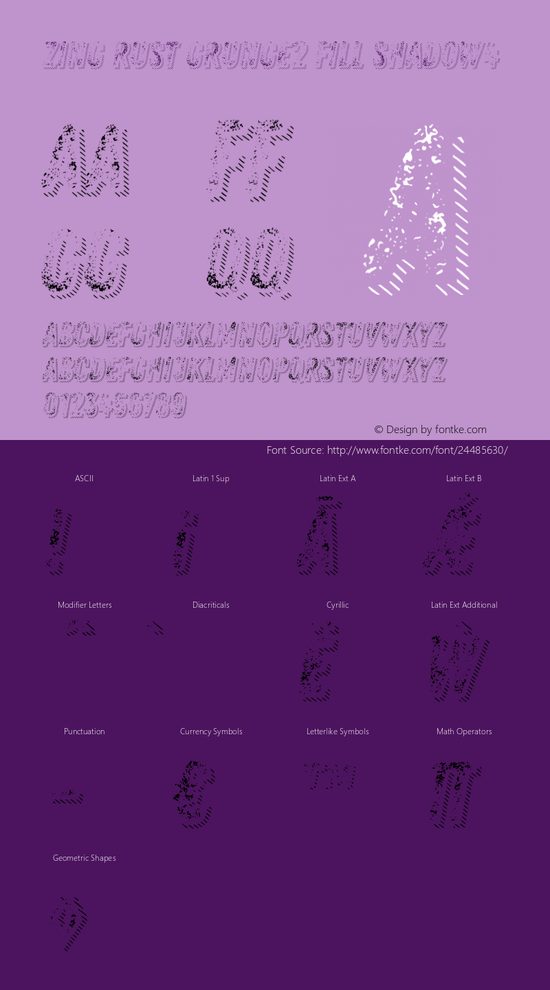 Zing Rust Grunge2 Fill Shadow4 Version 1.000;PS 001.000;hotconv 1.0.88;makeotf.lib2.5.64775图片样张