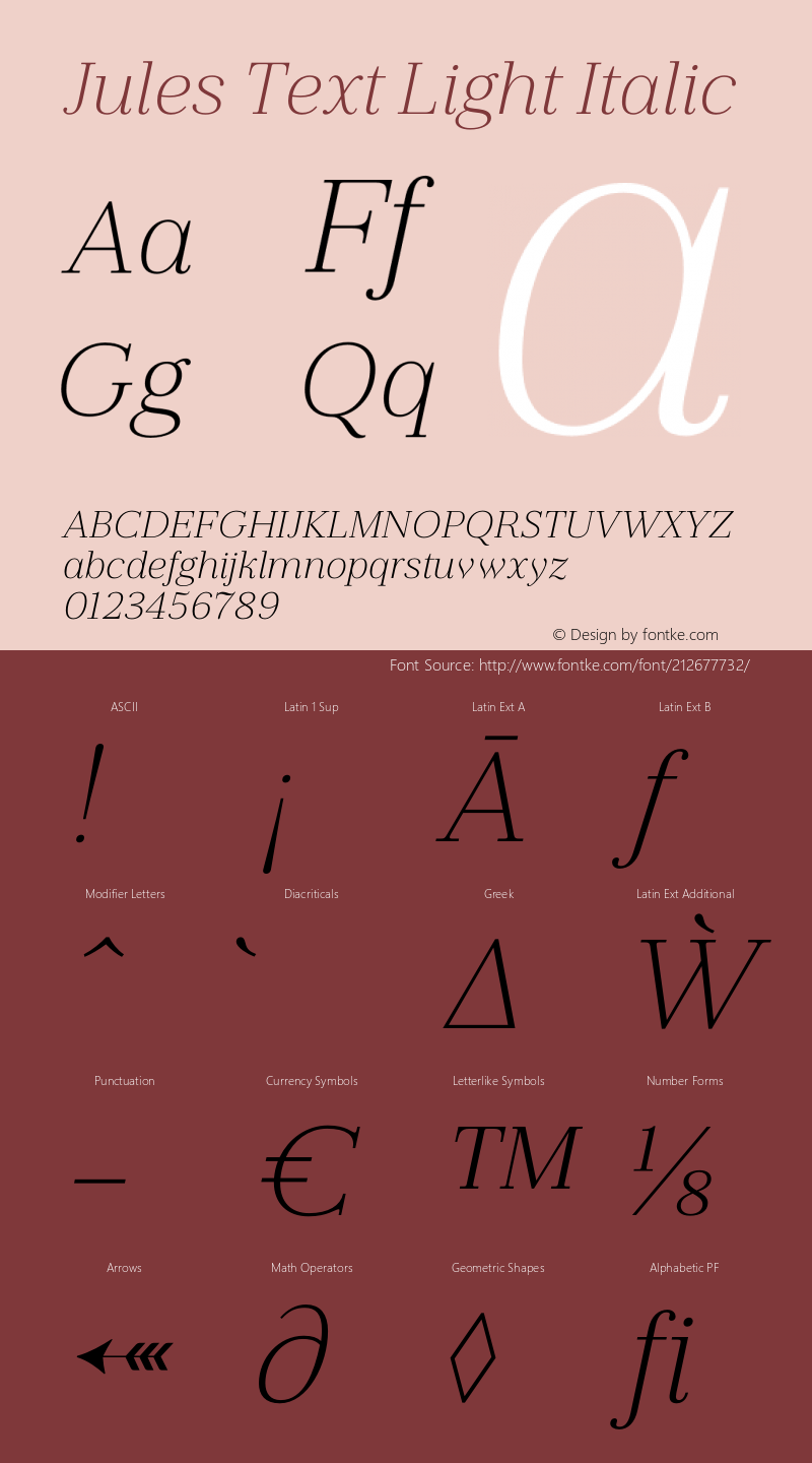 Jules Text Light Italic Version 1.001;PS 001.001;hotconv 1.0.70;makeotf.lib2.5.58329图片样张