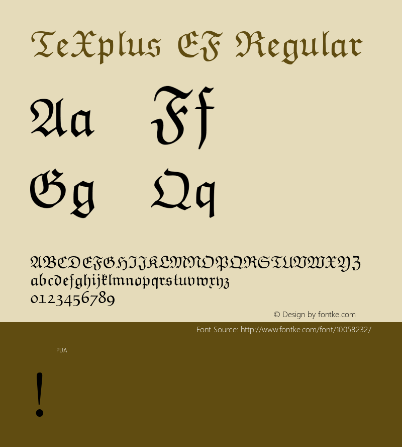 TeXplus EF Regular 1998; 1.0, initial release图片样张