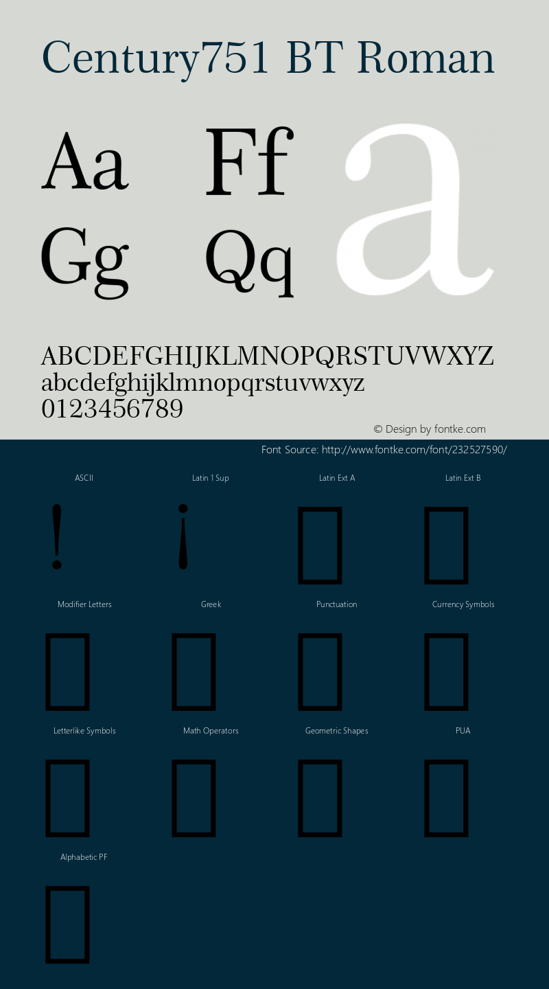 Century751 BT Roman Version 1.01 emb4-OT图片样张